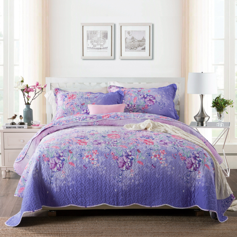 Milaia twill pamukni set posteljine, s cvjetnim uzorkom, quiltan, 3 ili 4 dijela