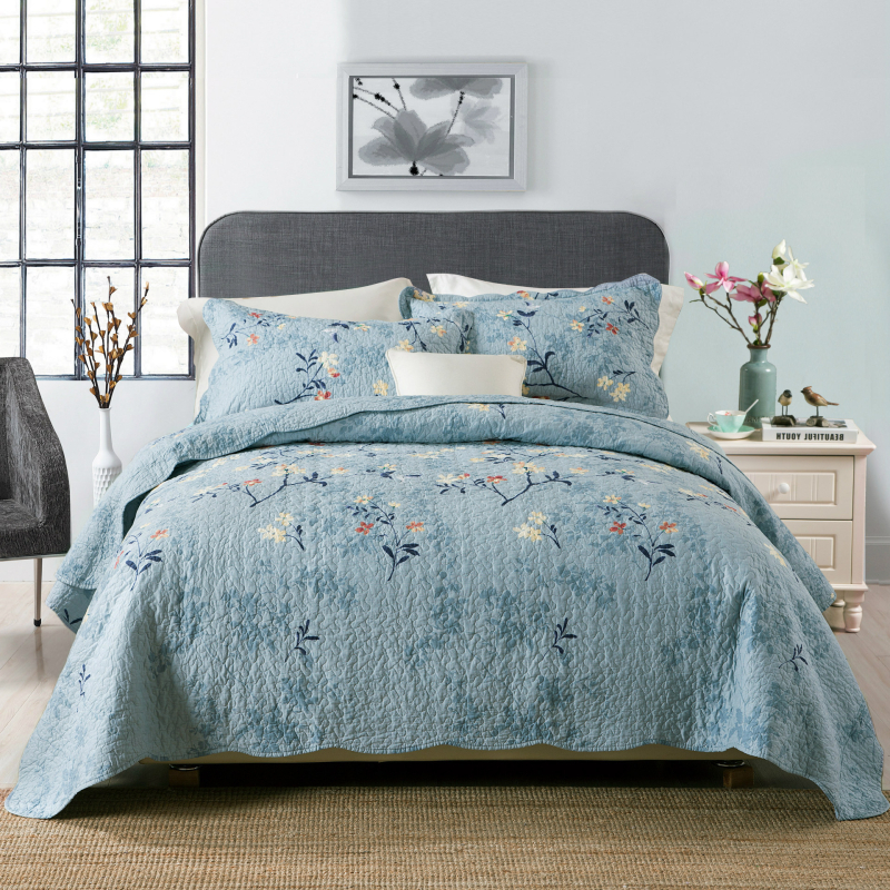 Milaia twill pamukni set posteljine, s cvjetnim uzorkom, quiltan, 3 ili 4 dijela