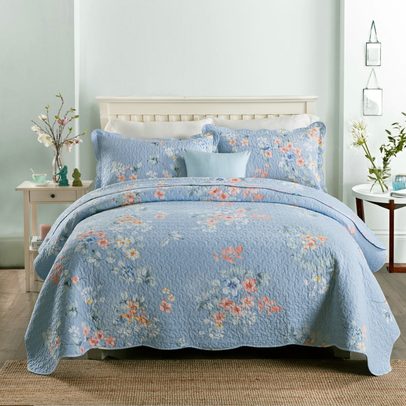 Milaia twill pamukni set posteljine, s cvjetnim uzorkom, quiltan, 3 ili 4 dijela