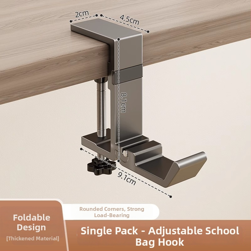 Άγκιστρο για κρέμασμα τσαντών, από αλουμίνιο Space, μονοκόρυφο αγκίστρι, μοντέρνος μινιμαλιστικός σχεδιασμός, φορτίο 0–1 kg