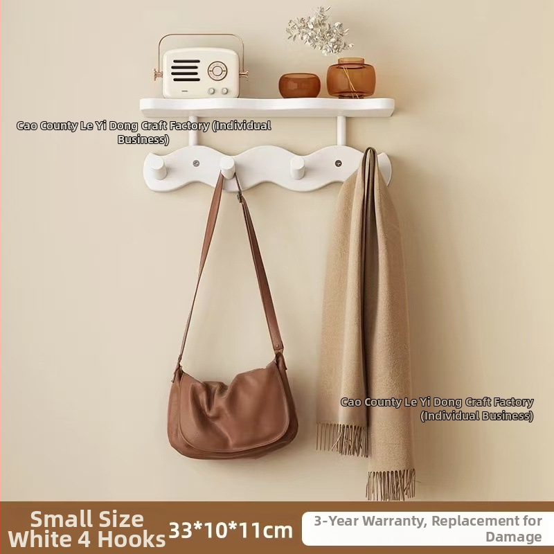 Koka sienas uzglabāšanas plaukts ar āķiem (Materiāls: Koks; Montāža: Sienas piestiprināšana; Stils: Mūsdienīgs minimalistisks; Slāņu skaits: 1)