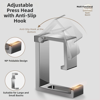 Άγκιστρο νιπτήρα από ανοξείδωτο ατσάλι, χωρίς τρύπημα εγκατάσταση — μοντέρνος μινιμαλιστικός σχεδιασμός, ένας γάντζος, φορτίο 1–3 kg