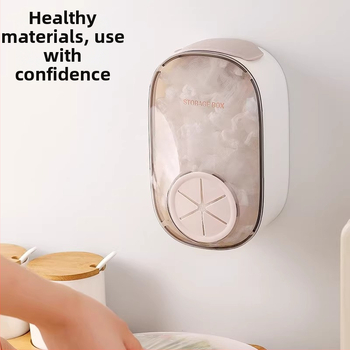 Sienas stiprināms uzglabāšanas korpuss pārtikas plēvei, PS materiāls, 2 L tilpums, putekļu izturīgs, mūsdienīgs minimālisma dizains