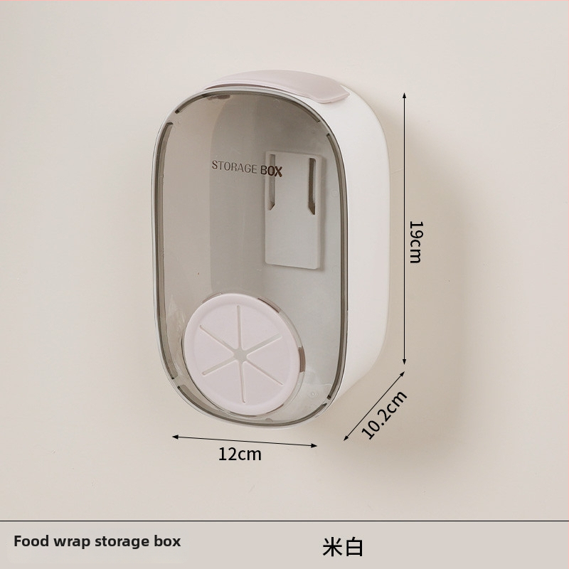 Sienas stiprināms uzglabāšanas korpuss pārtikas plēvei, PS materiāls, 2 L tilpums, putekļu izturīgs, mūsdienīgs minimālisma dizains