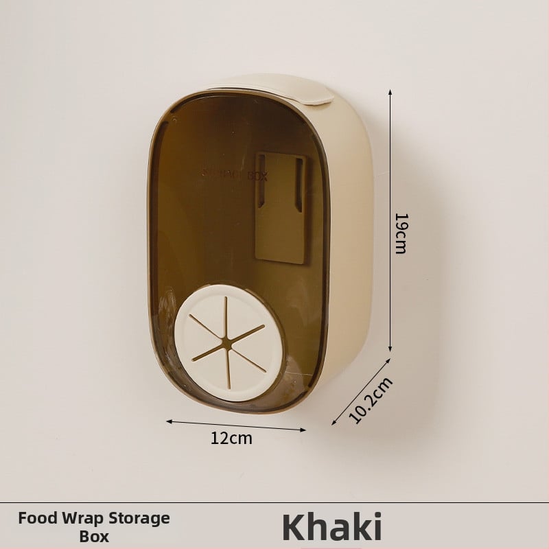 Sienas stiprināms uzglabāšanas korpuss pārtikas plēvei, PS materiāls, 2 L tilpums, putekļu izturīgs, mūsdienīgs minimālisma dizains