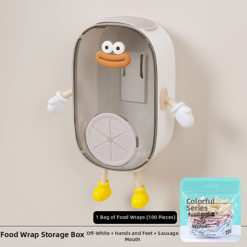 Sienas stiprināms uzglabāšanas korpuss pārtikas plēvei, PS materiāls, 2 L tilpums, putekļu izturīgs, mūsdienīgs minimālisma dizains