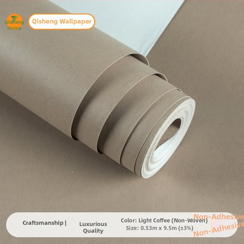 Severný štýl s dreveným vzhľadom, jednobarevná tapeta do obývačky, minimalistické pozadie steny, hrubý netkaný materiál