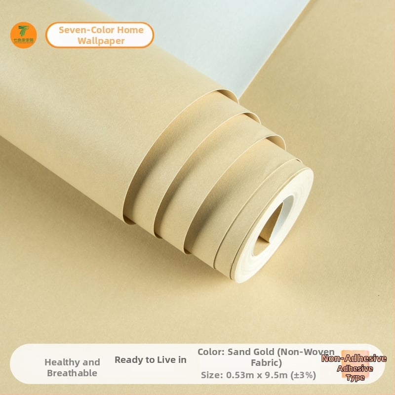 Severný štýl s dreveným vzhľadom, jednobarevná tapeta do obývačky, minimalistické pozadie steny, hrubý netkaný materiál