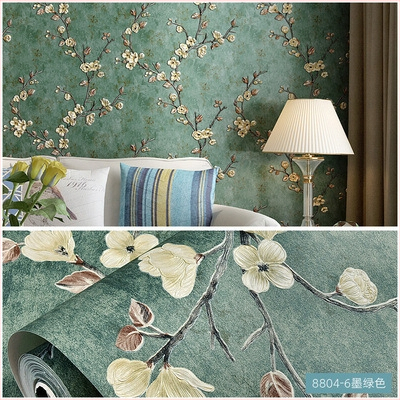 Amerikai retro 3D-relief virágmintás AB-illesztésű tapéta, öntapadós, nem szőtt anyagból, hálószobába és nappaliba televízió háttérként