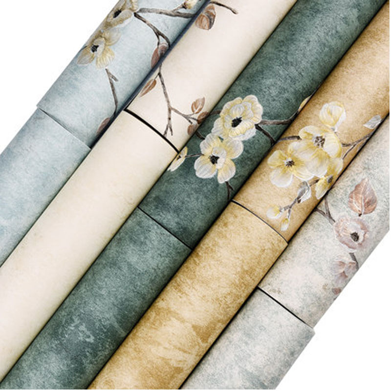 Amerikai retro 3D-relief virágmintás AB-illesztésű tapéta, öntapadós, nem szőtt anyagból, hálószobába és nappaliba televízió háttérként