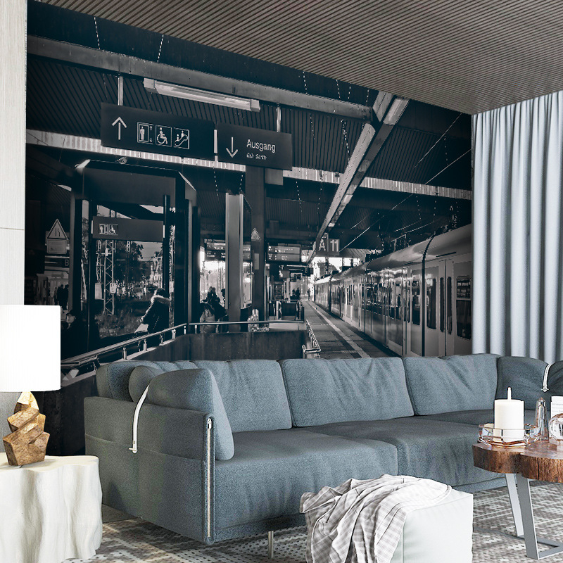 Tapeta u retro industrijskom stilu, 3D mural na zidu s mekaničkim punk motivima, VR znanstveno-fantastična slika