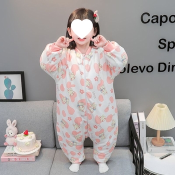 Beibi spavaća vreća za jesen/zimu, šivana, topla, s podijeljenim nogama za sprječavanje kikova, jednodijelna pidžama