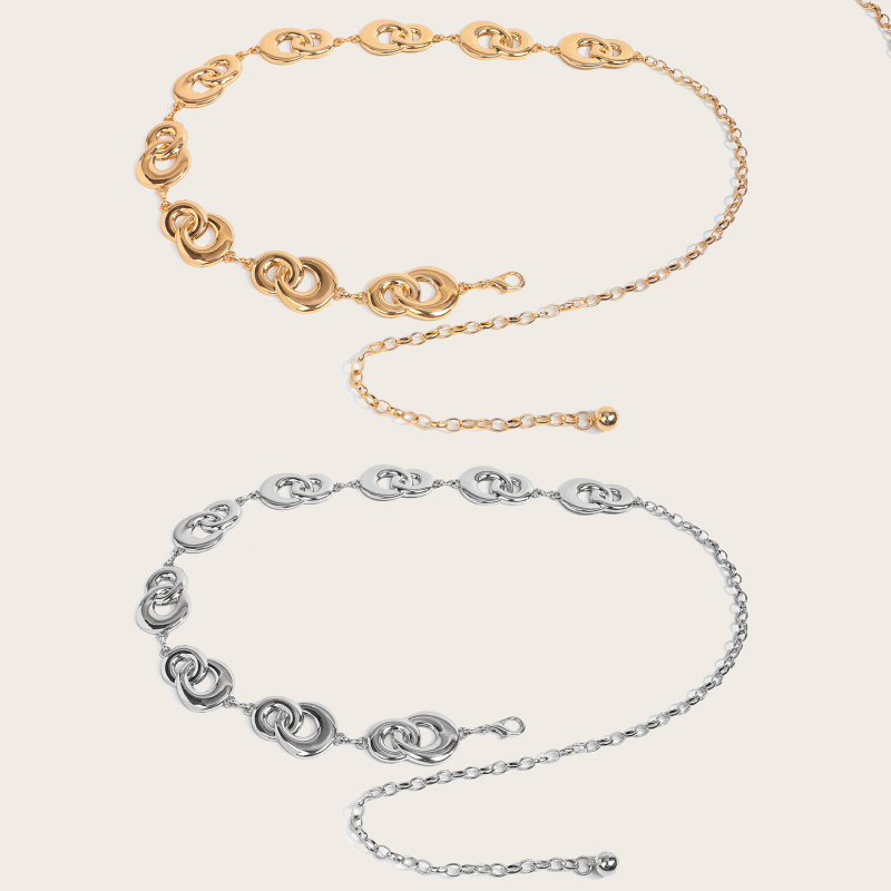 Metalni kaiš za struk s geometrijskim kružnim dizajnom, unisex, širina 2 cm (Materijal: Metal; Širina: 2 cm; Spol: Unisex; Godina/Sezona: Jesen 2025; Personalizacija: Da)