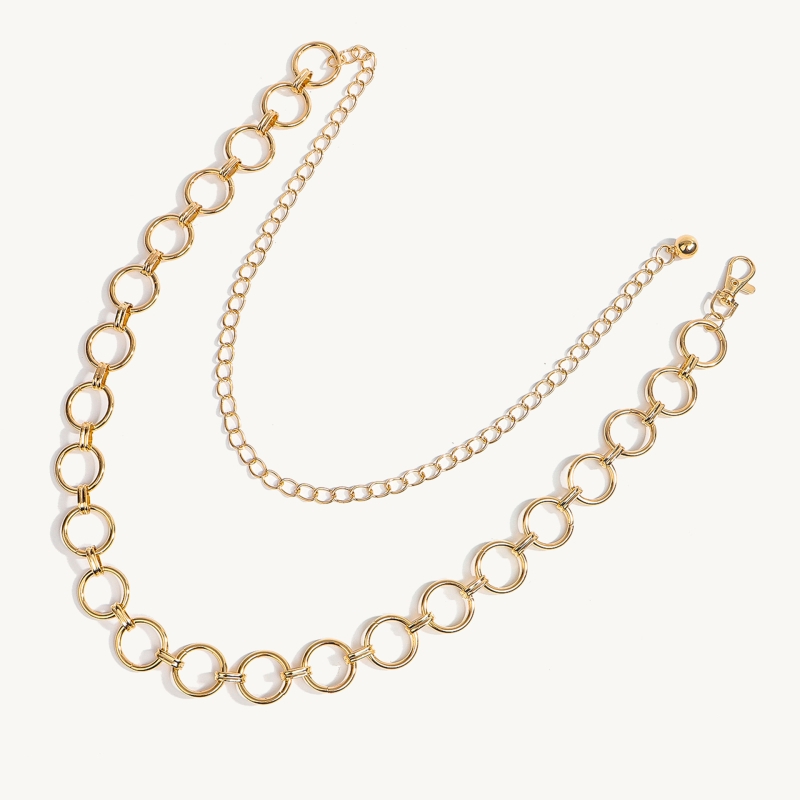 Metalni kaiš za struk s geometrijskim kružnim dizajnom, unisex, širina 2 cm (Materijal: Metal; Širina: 2 cm; Spol: Unisex; Godina/Sezona: Jesen 2025; Personalizacija: Da)