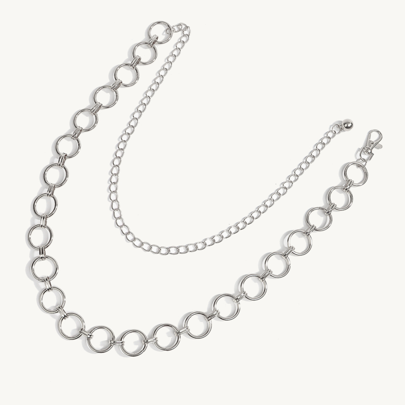 Metalni kaiš za struk s geometrijskim kružnim dizajnom, unisex, širina 2 cm (Materijal: Metal; Širina: 2 cm; Spol: Unisex; Godina/Sezona: Jesen 2025; Personalizacija: Da)