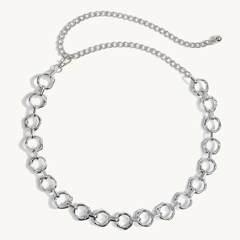 Metalni kaiš za struk s geometrijskim kružnim dizajnom, unisex, širina 2 cm (Materijal: Metal; Širina: 2 cm; Spol: Unisex; Godina/Sezona: Jesen 2025; Personalizacija: Da)