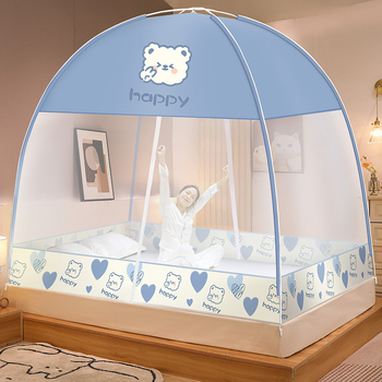 Ágyhoz szúnyogháló — mongol jurta stílus, rajzfilm dizájn, poliészter, üvegszálas keret, szerelés nélkül