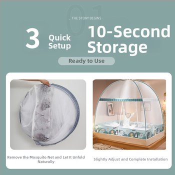 Ágyhoz szúnyogháló — mongol jurta stílus, rajzfilm dizájn, poliészter, üvegszálas keret, szerelés nélkül