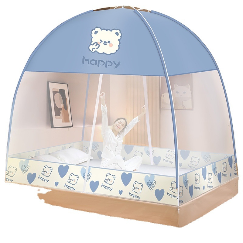 Ágyhoz szúnyogháló — mongol jurta stílus, rajzfilm dizájn, poliészter, üvegszálas keret, szerelés nélkül