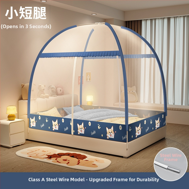 Ágyhoz szúnyogháló — mongol jurta stílus, rajzfilm dizájn, poliészter, üvegszálas keret, szerelés nélkül