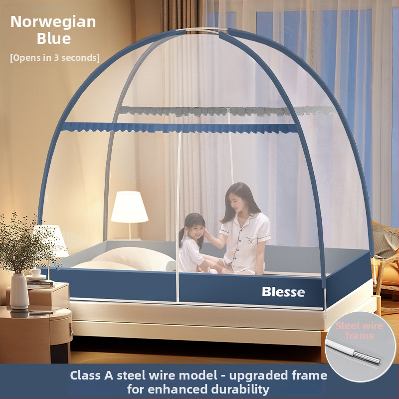 Ágyhoz szúnyogháló — mongol jurta stílus, rajzfilm dizájn, poliészter, üvegszálas keret, szerelés nélkül