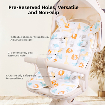 Kūdikių vežimėlio sėdynės pagalvėlė, medžiaga: poliesterio pluoštas + ramie, neslystanti