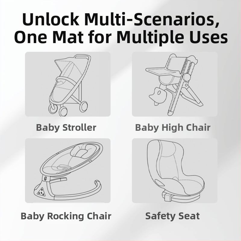 Kūdikių vežimėlio sėdynės pagalvėlė, medžiaga: poliesterio pluoštas + ramie, neslystanti