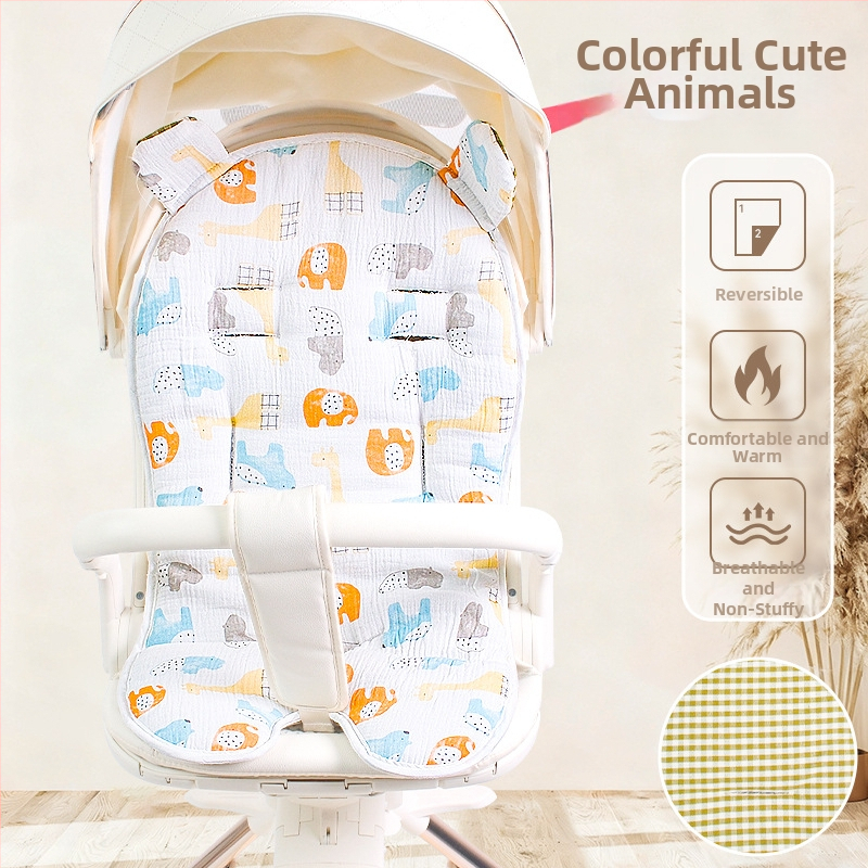 Kūdikių vežimėlio sėdynės pagalvėlė, medžiaga: poliesterio pluoštas + ramie, neslystanti