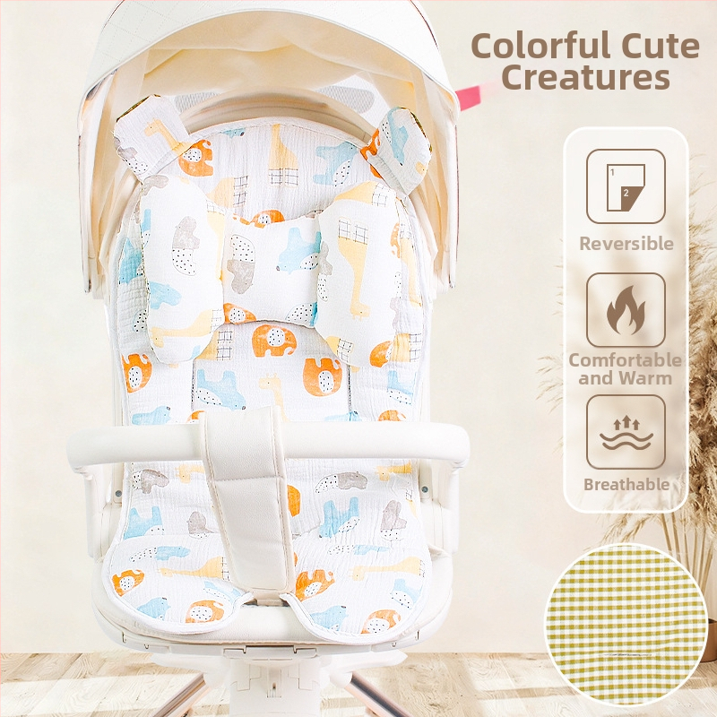 Kūdikių vežimėlio sėdynės pagalvėlė, medžiaga: poliesterio pluoštas + ramie, neslystanti