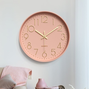 Sienas pulkstenis ar 3D cipariem, mūsdienīgs minimālais dizains, Zetao kvarca mehānisms, darbība ar sausu bateriju, plastmasas korpuss un cipferis