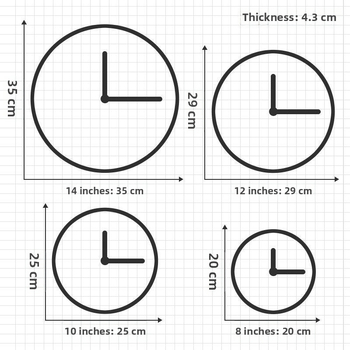 Sienas pulkstenis ar 3D cipariem, mūsdienīgs minimālais dizains, Zetao kvarca mehānisms, darbība ar sausu bateriju, plastmasas korpuss un cipferis