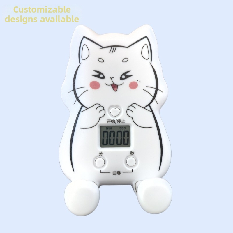 Karikatūrinis stalinis laikmatis – galingas signalas, daugybinis virtuvės laikmatis, atskaitos funkcija ir telefono laikiklis