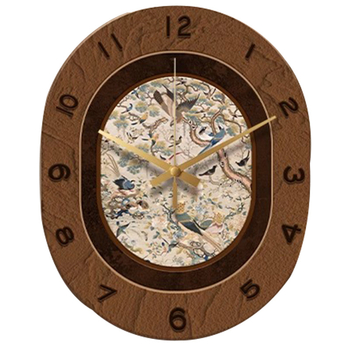 Maillard antik stílusú falióra fa ovális tokkal, mechanikus mozgás (Sun Movement), számlap organikus üvegből