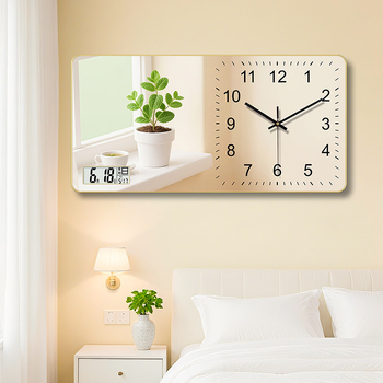 Négyzet alakú falióra, sweep mozgás, számjegy kijelző, nappalira