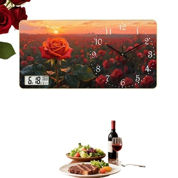 Négyzet alakú falióra, sweep mozgás, számjegy kijelző, nappalira