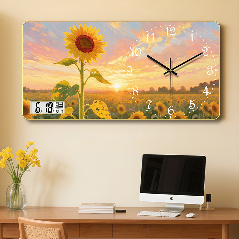 Négyzet alakú falióra, sweep mozgás, számjegy kijelző, nappalira
