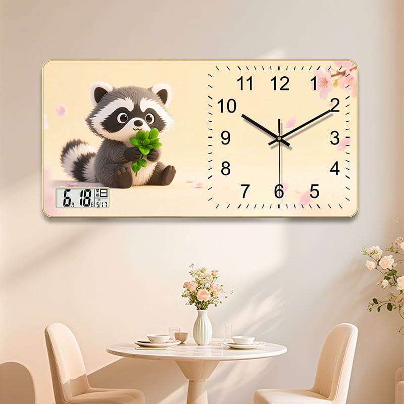 Négyzet alakú falióra, sweep mozgás, számjegy kijelző, nappalira