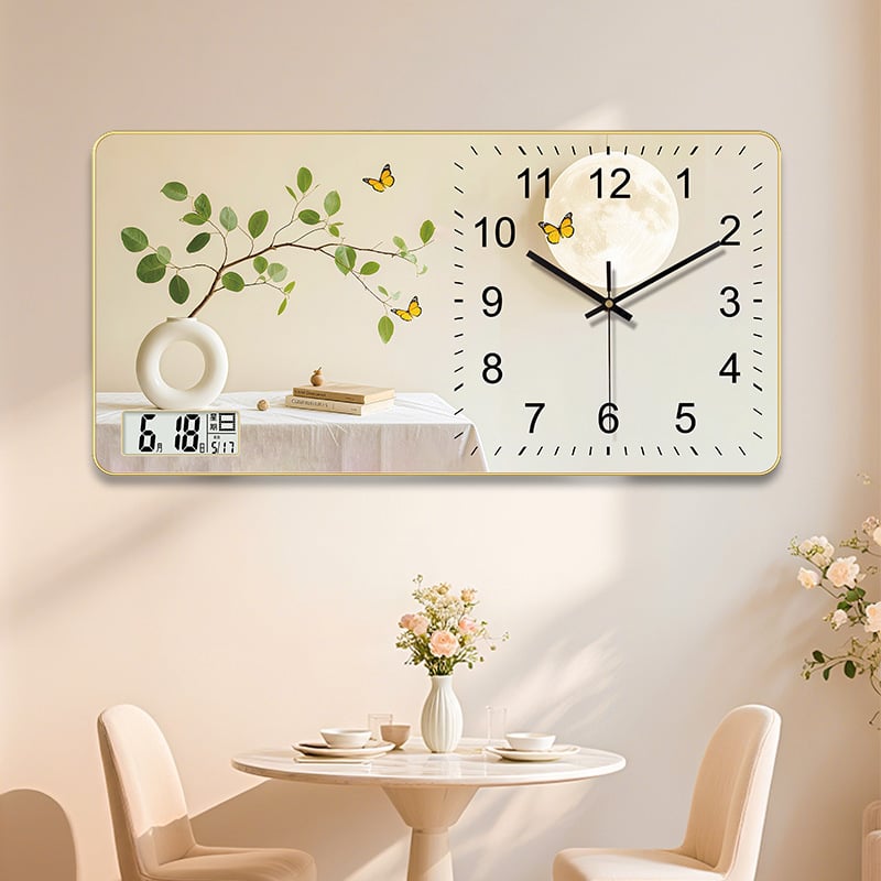 Négyzet alakú falióra, sweep mozgás, számjegy kijelző, nappalira