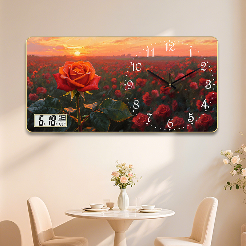 Négyzet alakú falióra, sweep mozgás, számjegy kijelző, nappalira