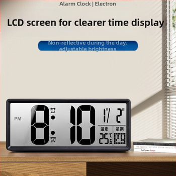 Galda pulkstenis ar LED displeju, klusa darbība, Snooze funkcija un nakts apgaismojums; barošanas no baterijām