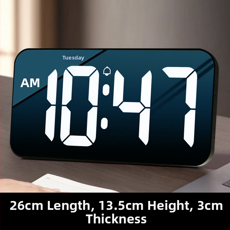 Galda pulkstenis ar LED displeju, klusa darbība, Snooze funkcija un nakts apgaismojums; barošanas no baterijām