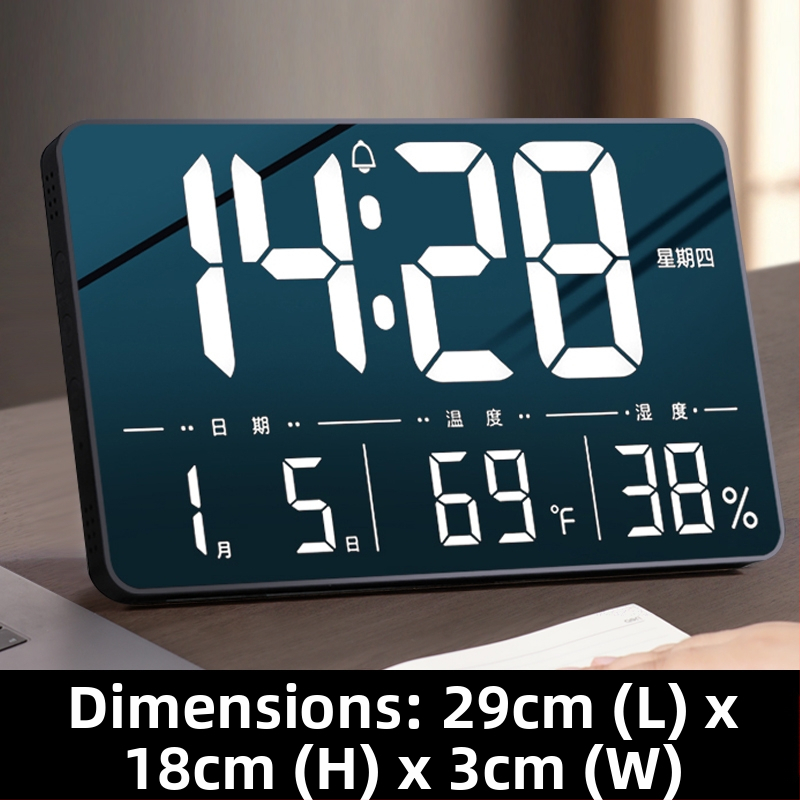 Galda pulkstenis ar LED displeju, klusa darbība, Snooze funkcija un nakts apgaismojums; barošanas no baterijām