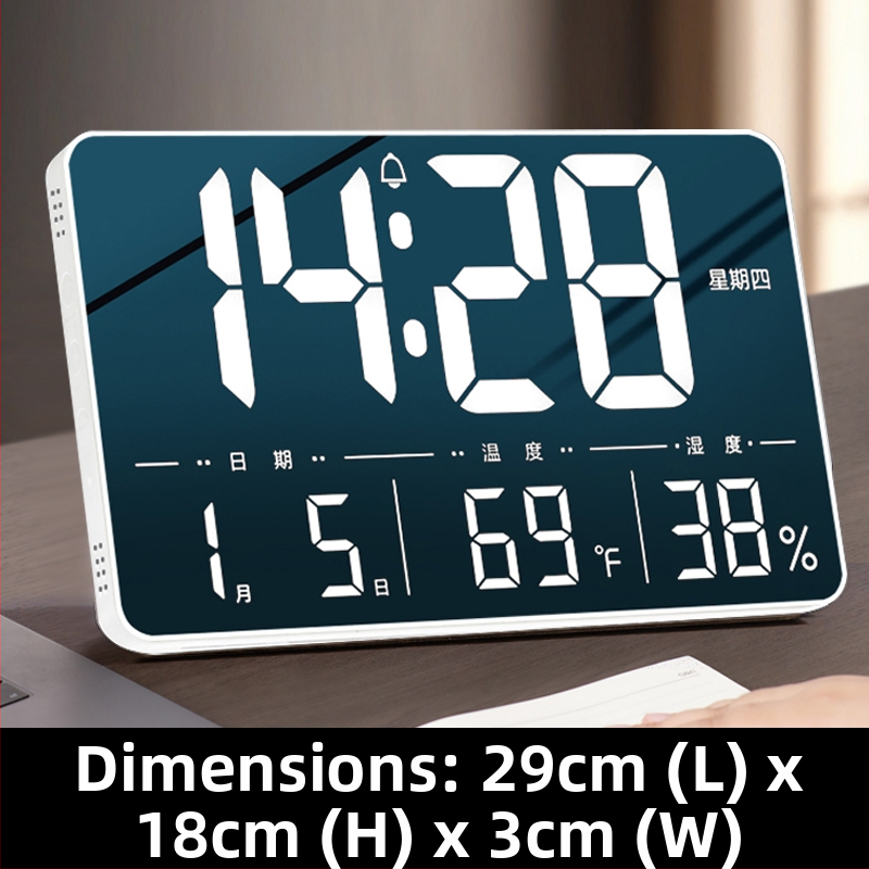 Galda pulkstenis ar LED displeju, klusa darbība, Snooze funkcija un nakts apgaismojums; barošanas no baterijām