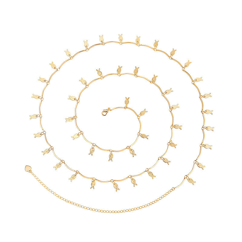 Jostas ķēde ar pūdelēm, metāla, regulējama 80–100 cm, sievietēm, visu sezonu stilā, Youni