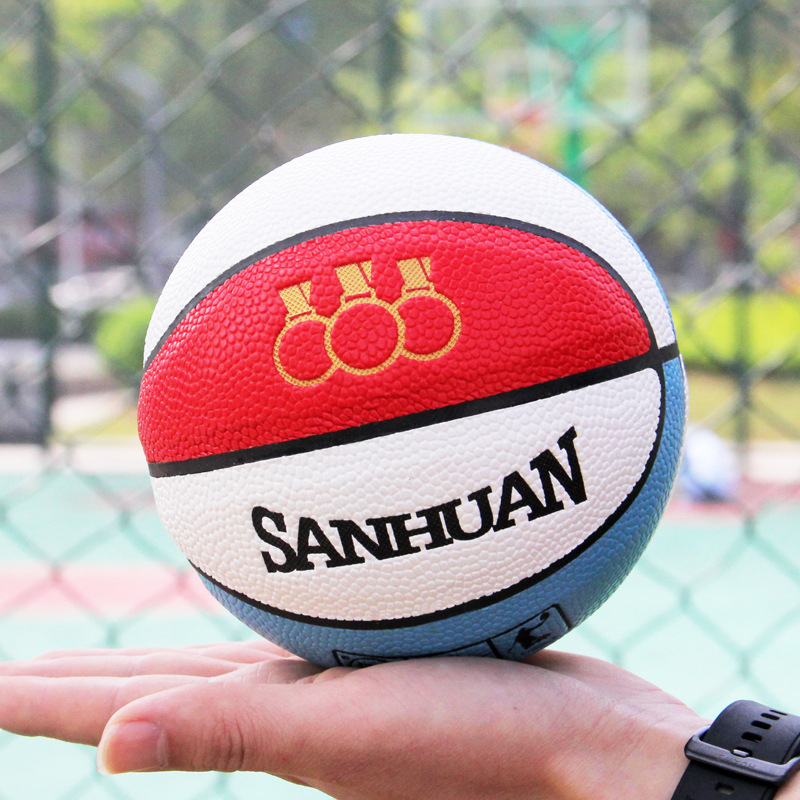 Three Rings basketbols, PU materiāls, Modeļa Nr. 1, logotips drukāts