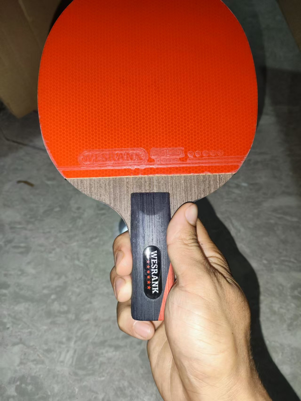 Karbonfiiber lauatennise reket konkurentsinili tasemel, pimples kumm, sirge haardega, mudel F98T7S787T57H9, hinnang 9 tärni/7 tärni