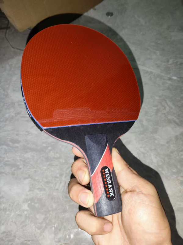 Karbonfiiber lauatennise reket konkurentsinili tasemel, pimples kumm, sirge haardega, mudel F98T7S787T57H9, hinnang 9 tärni/7 tärni