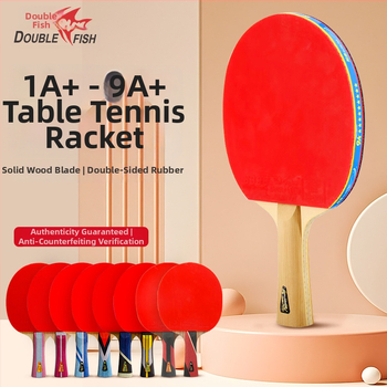 Double Fish/Pisces lauatennise reket, süsinikkiust pind, reverse-liim kumm, horisontaalne käepide, Guangzhou päritolu