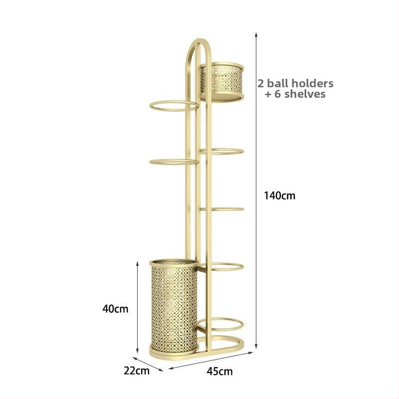 Raft de depozitare pentru echipament sportiv acasă, pentru mingi de baschet, mingi de volei și rachete de badminton