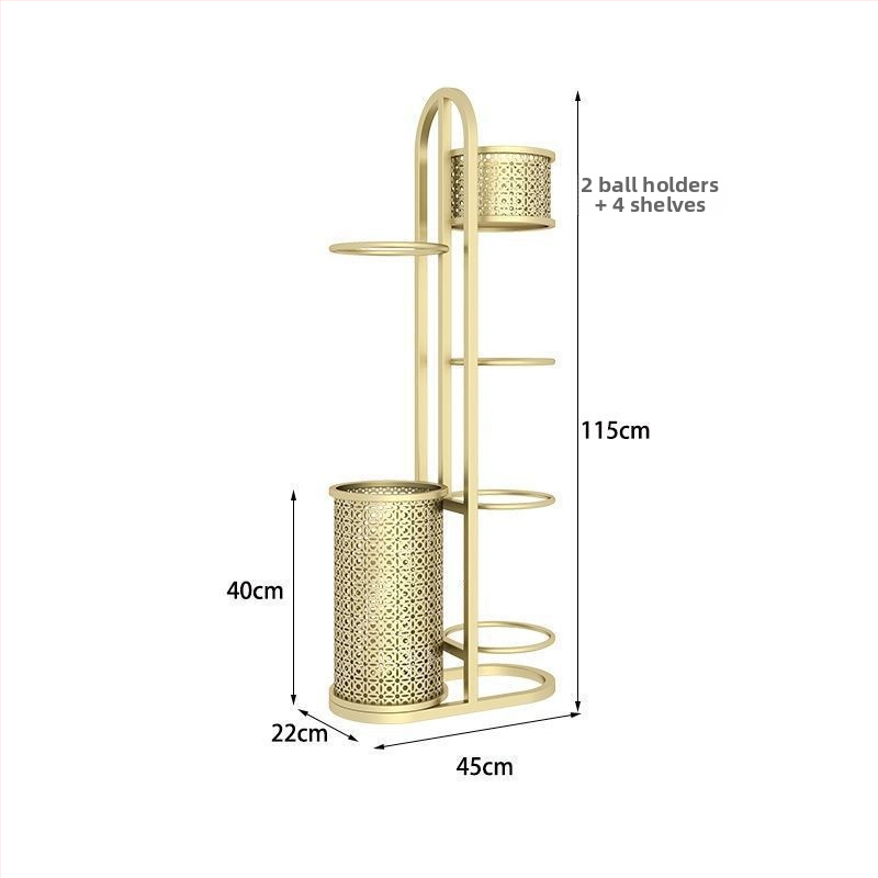 Raft de depozitare pentru echipament sportiv acasă, pentru mingi de baschet, mingi de volei și rachete de badminton